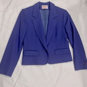 Vintage Pendleton wool crop blazer violet blue size 6